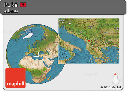 Satellite Location Map of Pukë