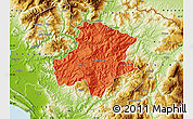 Political Map of Pukë, physical outside