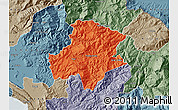 Political Map of Pukë, semi-desaturated