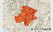 Political Map of Pukë, shaded relief outside