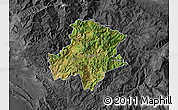 Satellite Map of Pukë, darken, desaturated