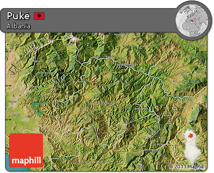 Satellite Map of Pukë