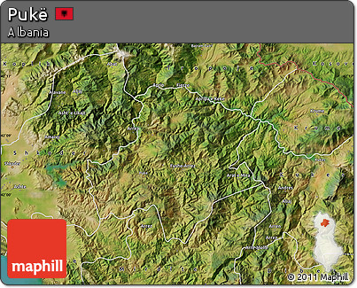 Satellite Map of Pukë