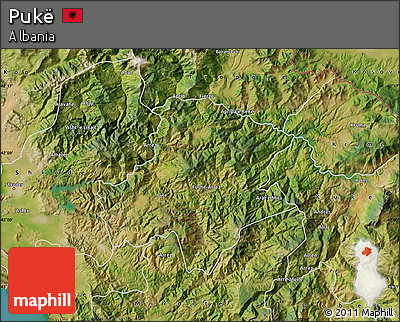 Satellite Map of Pukë