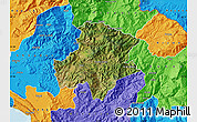 Satellite Map of Pukë, political outside