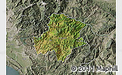 Satellite Map of Pukë, semi-desaturated