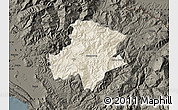 Shaded Relief Map of Pukë, darken