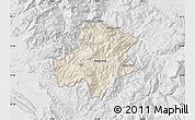 Shaded Relief Map of Pukë, lighten, desaturated