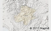 Shaded Relief Map of Pukë, lighten, semi-desaturated