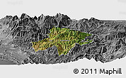 Satellite Panoramic Map of Pukë, desaturated