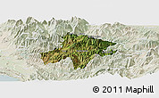 Satellite Panoramic Map of Pukë, lighten