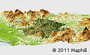 Satellite Panoramic Map of Pukë, physical outside