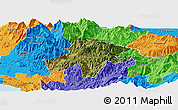 Satellite Panoramic Map of Pukë, political outside