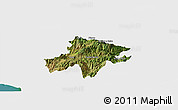 Satellite Panoramic Map of Pukë, single color outside