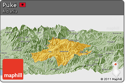 Savanna Style Panoramic Map of Pukë