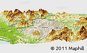 Shaded Relief Panoramic Map of Pukë, physical outside