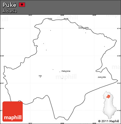 Blank Simple Map of Pukë, cropped outside