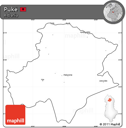 Blank Simple Map of Pukë, cropped outside