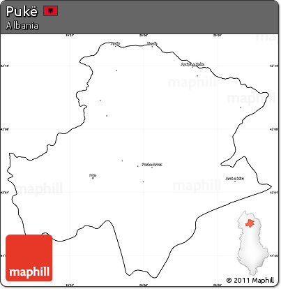 Blank Simple Map of Pukë, cropped outside