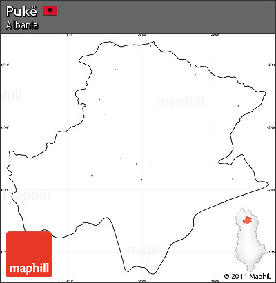 Blank Simple Map of Pukë, cropped outside, no labels