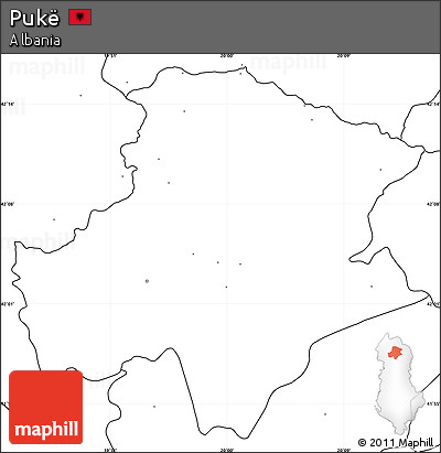 Blank Simple Map of Pukë, no labels