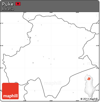 Blank Simple Map of Pukë, no labels