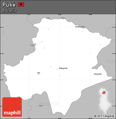 Gray Simple Map of Pukë