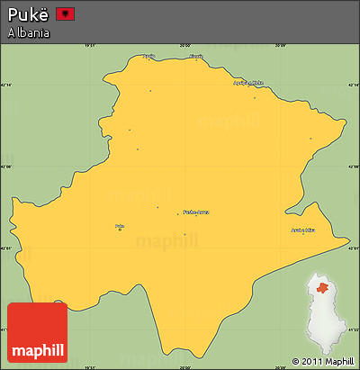 Savanna Style Simple Map of Pukë, cropped outside