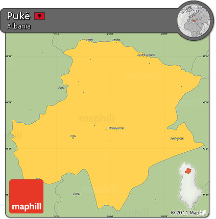Savanna Style Simple Map of Pukë