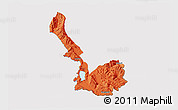 Political 3D Map of Sarandë, cropped outside
