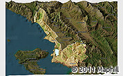Satellite 3D Map of Sarandë, darken