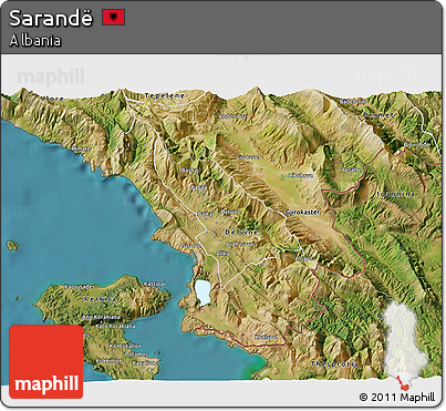 Satellite 3D Map of Sarandë
