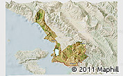 Satellite 3D Map of Sarandë, lighten