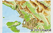 Satellite 3D Map of Sarandë, physical outside