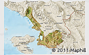 Satellite 3D Map of Sarandë, shaded relief outside