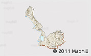 Shaded Relief 3D Map of Sarandë, cropped outside