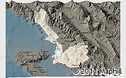 Shaded Relief 3D Map of Sarandë, darken