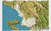 Shaded Relief 3D Map of Sarandë, satellite outside