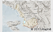 Shaded Relief 3D Map of Sarandë, semi-desaturated