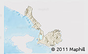 Shaded Relief 3D Map of Sarandë, single color outside