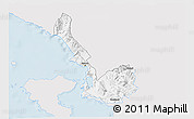 Silver Style 3D Map of Sarandë, single color outside