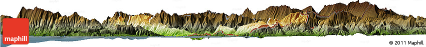 Physical Horizon Map of Sarandë, darken