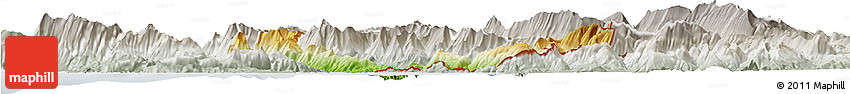 Physical Horizon Map of Sarandë, lighten, semi-desaturated
