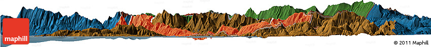 Political Horizon Map of Sarandë, darken