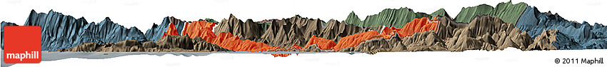 Political Horizon Map of Sarandë, darken, semi-desaturated