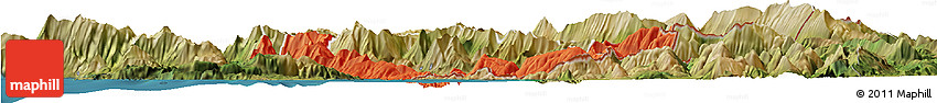 Political Horizon Map of Sarandë, satellite outside