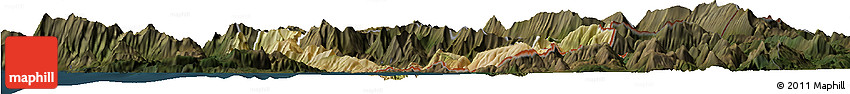 Satellite Horizon Map of Sarandë, darken
