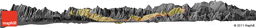 Satellite Horizon Map of Sarandë, darken, desaturated