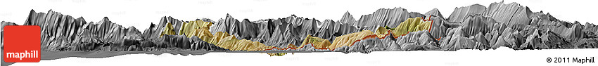 Satellite Horizon Map of Sarandë, desaturated