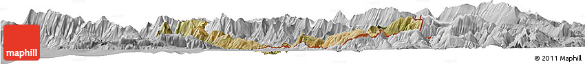 Satellite Horizon Map of Sarandë, lighten, desaturated
